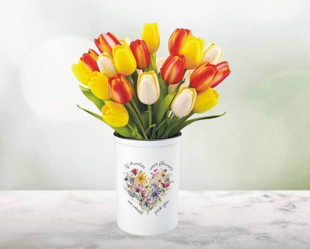 If Aunties Were Flowers We Would Pick You Personalised Vase Gift For A Special Aunty, Aunty Birthday From Nephew Or Niece - image 1