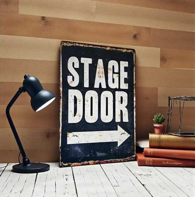 Retro Stage Door Theatre Metal Sign Vintage Wall Art Plaque - image 1