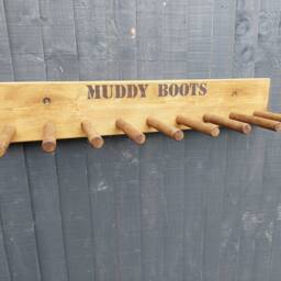 Personalised Welly Rack/ Boot Holder Wall Mounted Wooden Muddy Boots 2 3 4 5 6 Pairs Heavy Duty - thumbnail 2