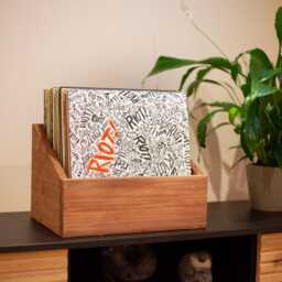 Handmade Wooden Vinyl Record Storage Box, Lp Album Organizer - thumbnail 3