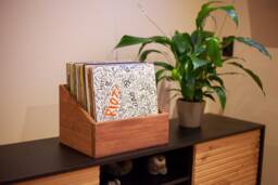 Handmade Wooden Vinyl Record Storage Box, Lp Album Organizer