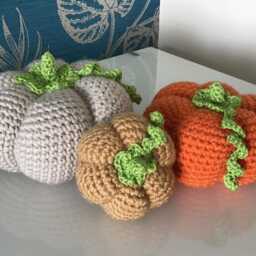 Handmade Crochet Pumpkins - Set Of 3 Autumn Home Decor - thumbnail 2