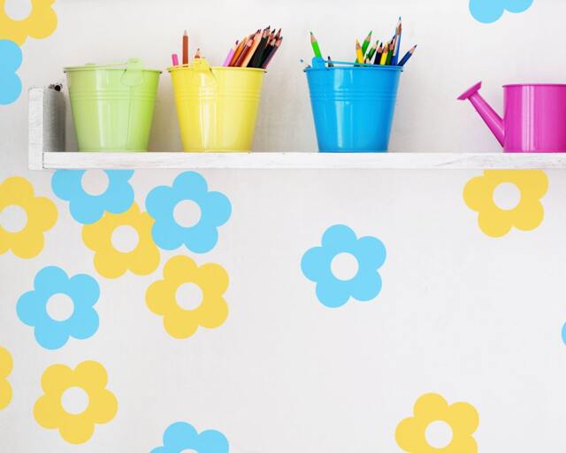 Flower Wall Confetti. Set Of 40 - 3 Inch - 2.67 cm Wall Decals For Walls, Decal, Stickers - image 1