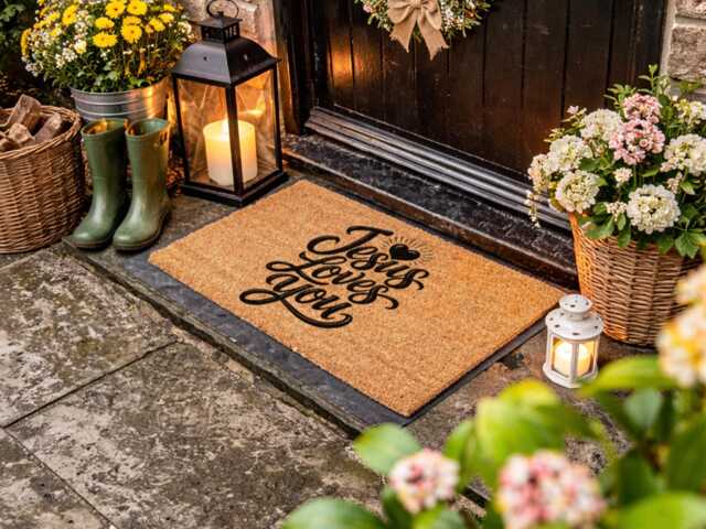 Jesus Loves You Faith Gift - Durable Outdoor Welcome Mat Unique Rug - image 1