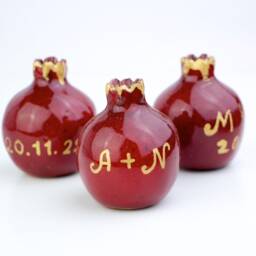 Wedding Favors, Handmade Ceramic Pomegranate, Red Ceramic, Pomegranate Vase, Ceramics & Pottery, Wedding Favor Box - thumbnail 2