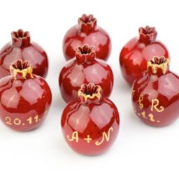 Wedding Favors, Handmade Ceramic Pomegranate, Red Ceramic, Pomegranate Vase, Ceramics & Pottery, Wedding Favor Box - thumbnail 3