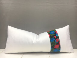 Floral Silk Ikat Pillow Cover, Handwoven Cushion - 10x24