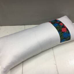 Floral Silk Ikat Pillow Cover, Handwoven Cushion - 10x24 - thumbnail 4