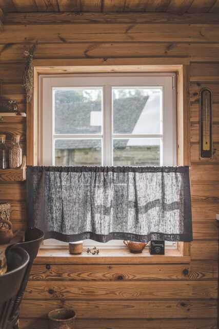 Handmade Linen Caf?? Curtain - Rustic Heavyweight Natural For Kitchen Window Styling, Dining Room Spaces & Custom Size Interior - image 1