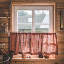 Handmade Linen Caf?? Curtain - Rustic Heavyweight Natural For Kitchen Window Styling, Dining Room Spaces & Custom Size Interior - thumbnail 4