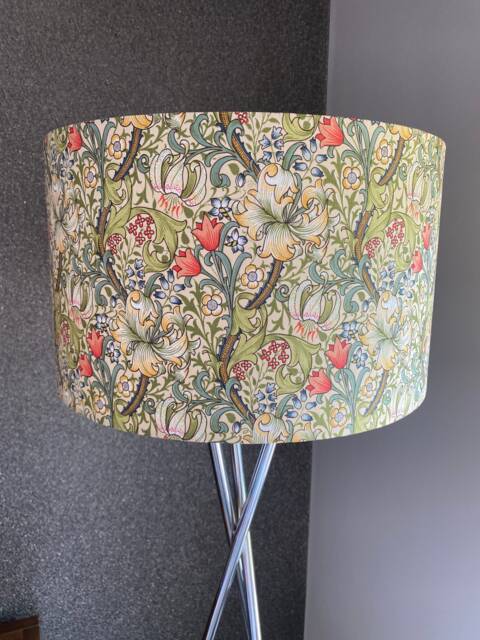 Handmade Lampshade in William Morris Golden Lily Floral Fabric, Various Sizes Available, Ceiling Or Table/Floor Lamp Options - image 1