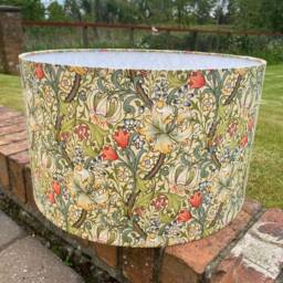 Handmade Lampshade in William Morris Golden Lily Floral Fabric, Various Sizes Available, Ceiling Or Table/Floor Lamp Options - thumbnail 2