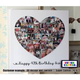 Custom Birthday Mum Dad Friend Daughter Husband Wife Grandad Nana Heart Shape Photo Picture Collage Framed Canvas Print Gift - thumbnail 3