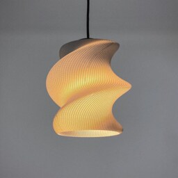 Victoria Pendant Lamp, Modern Ripple Mesh Contemporary 3D Printed Lighting - thumbnail 4