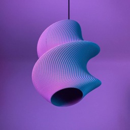 Victoria Pendant Lamp, Modern Ripple Mesh Contemporary 3D Printed Lighting
