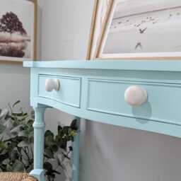 Compact/Petite Light Blue Country Cottage Style Dressing Table/Writing Desk & Chair Set - thumbnail 4