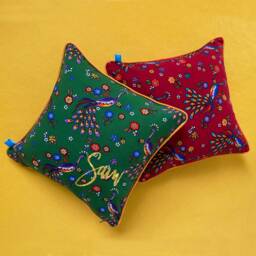 Personalised Cushion, Soft Cotton Floral Birthday Gift For Her, Cotton Anniversary