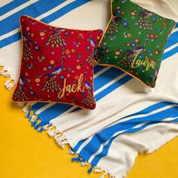 Personalised Cushion, Soft Cotton Floral Birthday Gift For Her, Cotton Anniversary - thumbnail 2