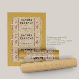 Lime Cream Wall Art Shower Karaoke Poster For Bathroom, Funny Unframed Prints, Bright Trendy Home Decor - thumbnail 2
