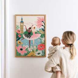 Ballerina London Nursery Art Print - Whimsical Ballet Illustration For Girls Room - thumbnail 3