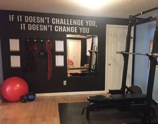 Gym Ideas, Fitness Decor Design, Wall Decal, If It Doesn't Challenge You, It Change You - image 1