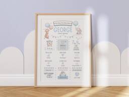 Personalised Day You Were Born Safari Print With Birth Details - Perfect New Baby Girl Or Boy Gift Christening 1st Birthday Keepsake - thumbnail 1