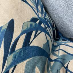 Handmade Cushion Cover, Sanderson Palm House Fabric, Blue Eucalyptus Leaf Print, Modern Sofa Bed Accent Homeware - thumbnail 2