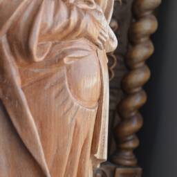 Hand Carved Wood Virgin Mary Pregnant Madonna Statue Sculpture Religious Spanish Colonial Art, Our Lady Of The Hope - thumbnail 2