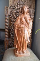 Hand Carved Wood Virgin Mary Pregnant Madonna Statue Sculpture Religious Spanish Colonial Art, Our Lady Of The Hope