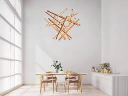 Diamond Wooden Chandelier - Large Modern Led Pendant Light Loft Ceiling Fixture - Best For Foyer Chandeliers