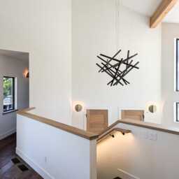 Diamond Wooden Chandelier - Large Modern Led Pendant Light Loft Ceiling Fixture - Best For Foyer Chandeliers - thumbnail 4