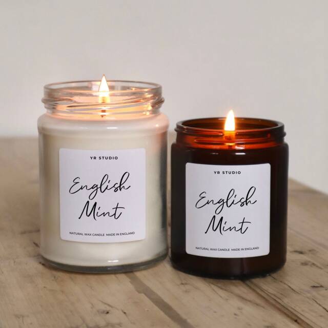 English Mint Candle, Herb Garden, Countryside, British Made, Natural Mum, Best Friend, Her, Him, Cottagecore, Cottage Gift - image 1