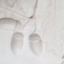Tile Oak Acorns Cast. Botanical Decorative Unique Plaster Wall Art Frame Wood Concrete Impression Pressed Flowers Eco Friendly - thumbnail 3