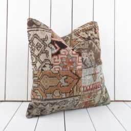 16x16 Kilim Pillow Cover Turkish Bohemian Cushion - thumbnail 3