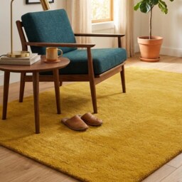Mustard Yellow Area Rug, Luxury Plush Modern Soft Thick Living Room Carpet, Minimalist Cozy Floor Contemporary Home Decor Accent R - thumbnail 3