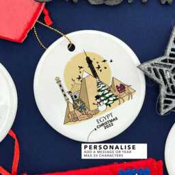 Egypt Christmas Tree Ornament Cairo Personalised Decoration Pyramids Gift Bauble Holiday - thumbnail 2