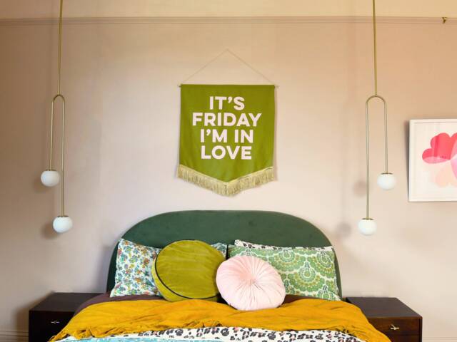 It's Friday I'm in Love Wall Hanging Wedding Banner Flag - image 1