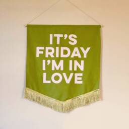 It's Friday I'm in Love Wall Hanging Wedding Banner Flag - thumbnail 2