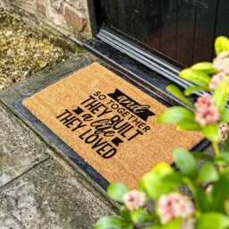And So Together They Built A Life Loved Doormat - Romantic Welcome Mat, Couple Gift, Wedding Or Anniversary Entryway Decor Coir Mat - thumbnail 3