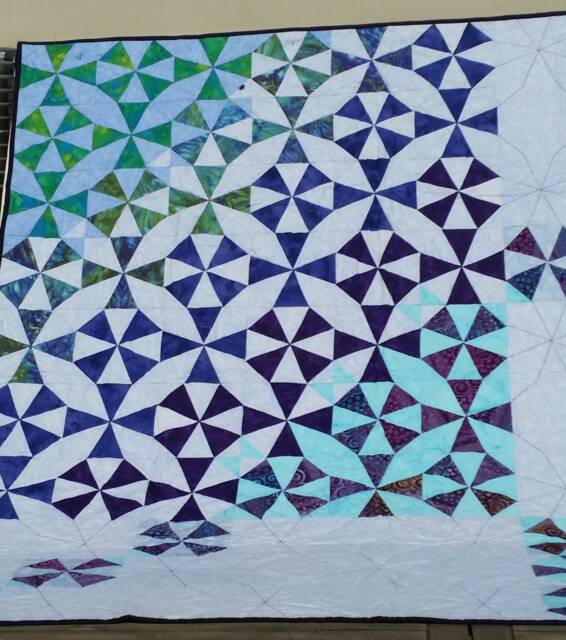 Modern Kaleidoscope Quilt, Throw, Wallhanging Modern Throw Lap Quilt Modern, Handmade Blanket - image 1
