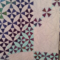 Modern Kaleidoscope Quilt, Throw, Wallhanging Modern Throw Lap Quilt Modern, Handmade Blanket - thumbnail 3