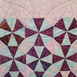 Modern Kaleidoscope Quilt, Throw, Wallhanging Modern Throw Lap Quilt Modern, Handmade Blanket - thumbnail 4