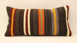 Vintage Turkish Kilim Lumbar Pillow Cover Boho Throw Cushion - 12x24 4Oaf-316