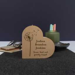 Personalised Dandelion Bereavement Candle Holder - Custom Memorial Heart Gift - thumbnail 1
