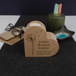 Personalised Dandelion Bereavement Candle Holder - Custom Memorial Heart Gift - thumbnail 2