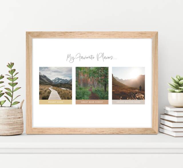 Custom Made 3 Photo Print Gift Personalised Wall Decor Keepsake Family Anniversary Wedding Optional Framing - image 1