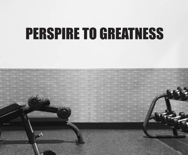 Perspire To Greatness Wall Decal, Gym Home Ideas, Fitness Garage Ideas For Gym, Sticker - image 1