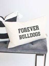 Forever Bulldogs Kidney Pillow Cover 16x26 // Accent/Throw Gift Football Team Sports Bulldog - thumbnail 1