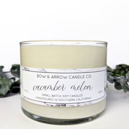 15 Oz Natural Soy Candle Cucumber Melon Scented - Double Wick Fruity Eco-Friendly Scent - thumbnail 2