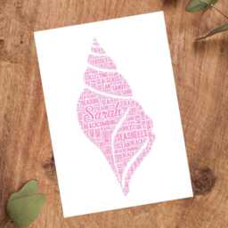 Personalised Seashell Word Art Print, Beachcombing Gift, Custom Wall Framed Picture, Present For Shell Collectors Nl - thumbnail 3